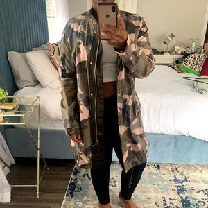 H&M Pink Camouflage Utility Jacket Size 10